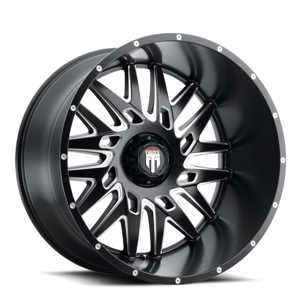 24x14 American Truxx DNA Black/Milled Wheel 5x5 (-76mm)