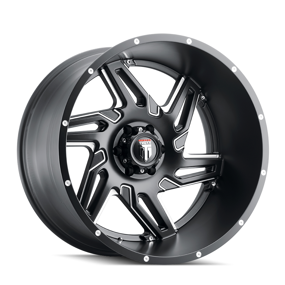 22x12 American Truxx Spurs Black/Milled Wheel 5x5.5 (-44mm)