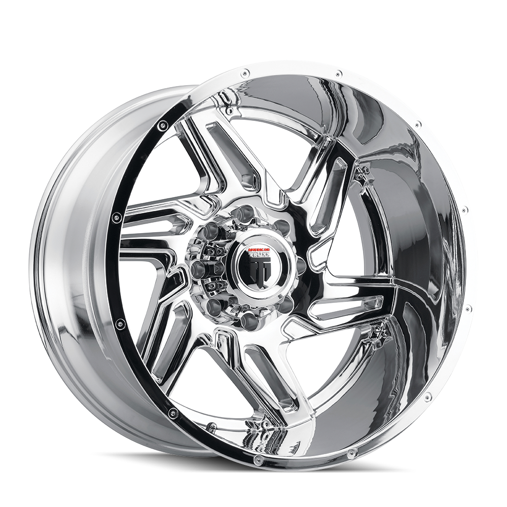 24x14 American Truxx Spurs Chrome Wheel 5x5.5 (-76mm)