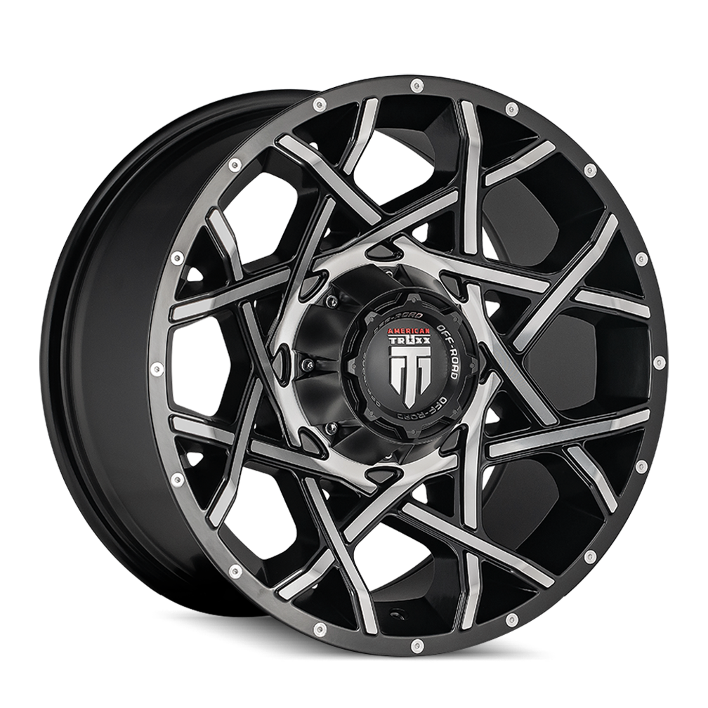 20x12 American Truxx GRIDLOCK Black/Machined Wheel 8x6.5 (-44mm)