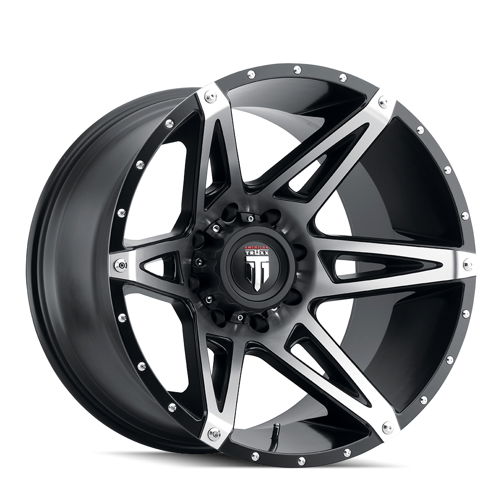 18x9 American Truxx KUTZ Black/Machined Wheel 8x180 (-12mm)