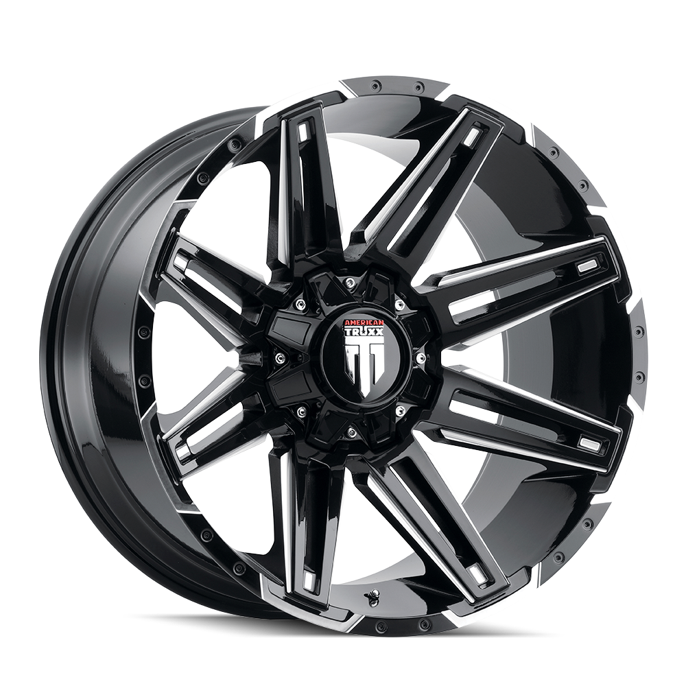 20x9 American Truxx BOOM Black/Milled Wheel 8x6.5 (-12mm)