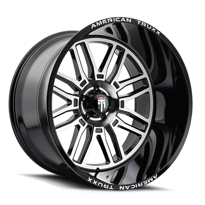 24x14 American Truxx AT1915 Restless Black/Machined Wheel 6x135 (-76mm)