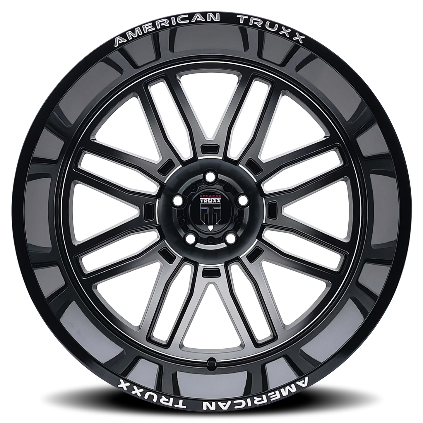 24x14 American Truxx AT1915 Restless Black/Machined Wheel 6x135 (-76mm)