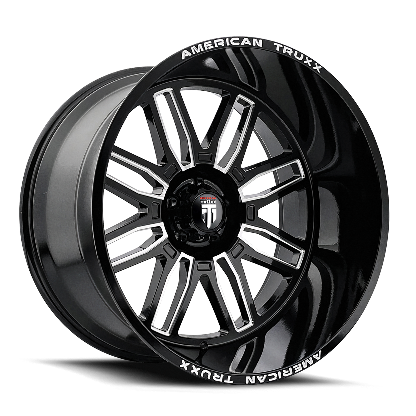 22x12 American Truxx AT1915 Restless Black/Milled Wheel 8x170 (-44mm)