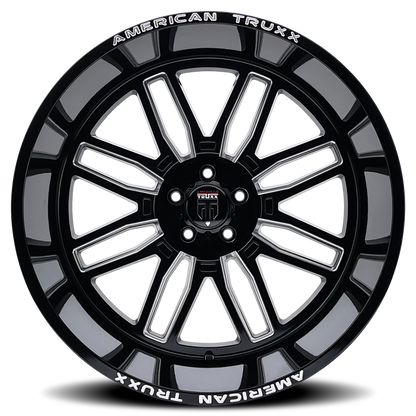 22x12 American Truxx AT1915 Restless Black/Milled Wheel 8x170 (-44mm)