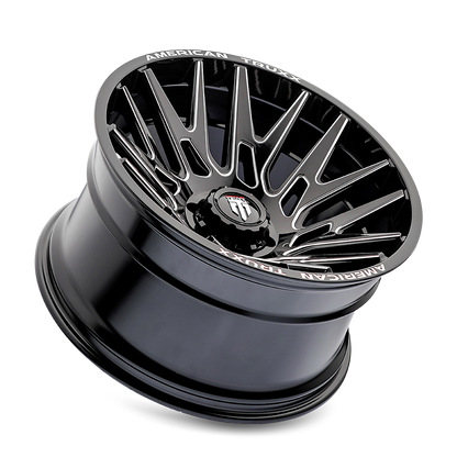 22x12 American Truxx AT1919 Evolution Gloss Black Milled Wheel 8x170 (-44mm)