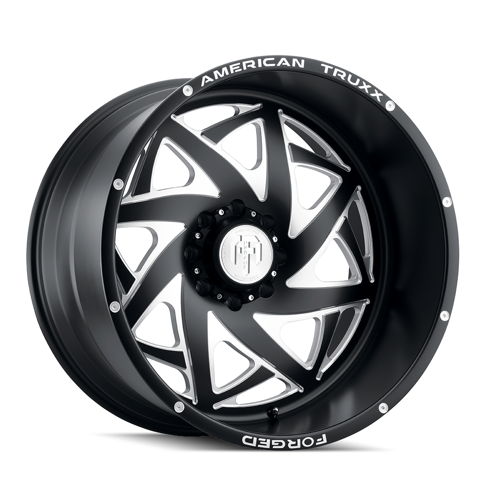 22x12 American Truxx Forged KRONOS Black Milled Wheel 6x5.5 (-44mm)