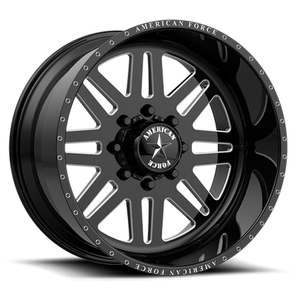 26x12 American Force AFW 09 Liberty Black Mach FORGED SS Wheel 8x6.5 (-40mm)