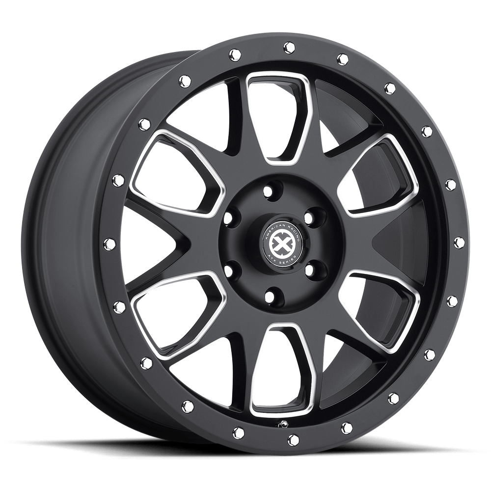 20x9 ATx Series Ax196 Satin Black With Milled Accents Wheel 6x5.5 (45mm)