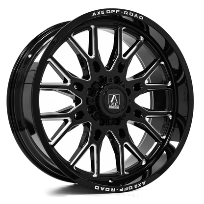 24x10 Axe Wheels Atlas Gloss Black Milled Wheel 8x6.5 (-19mm)
