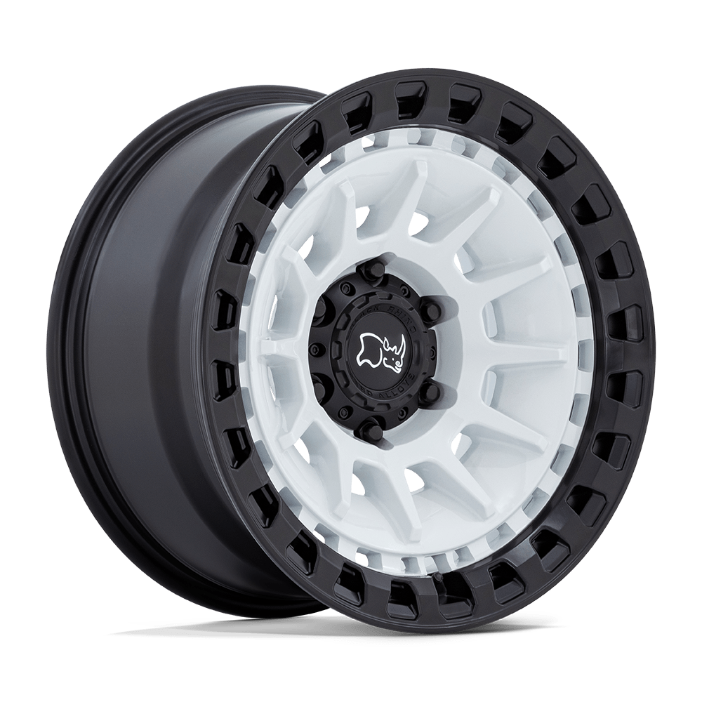 17x8.5 Black Rhino Barrage Gloss White On Matte Black Wheel 5x5 (-10mm)