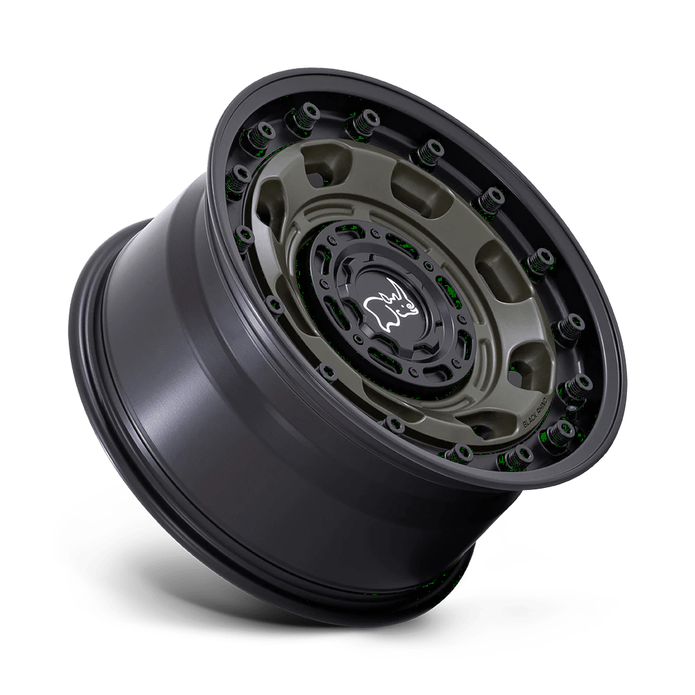 17x8.5 Black Rhino Atlas Olive Drab Green W/ Black Lip Wheel 6x135/6x5.5 (-10mm)
