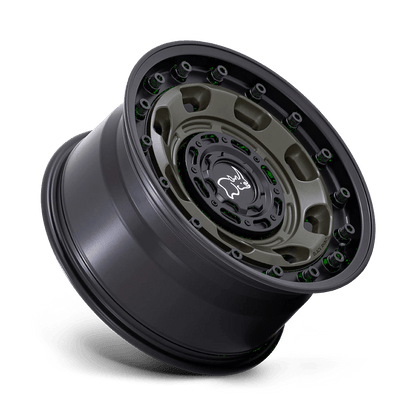 17x8.5 Black Rhino Atlas Olive Drab Green W/ Black Lip Wheel 6x135/6x5.5 (-10mm)