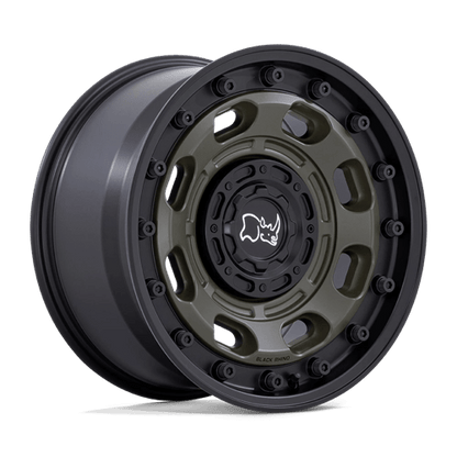 17x8 Black Rhino Atlas Olive Drab Green With Black Lip Wheel 5x4.5/5x5 (38mm)