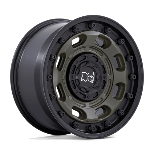 16x8 Black Rhino Atlas Olive Drab Green With Black Lip Wheel 6x5.5 (-10mm)