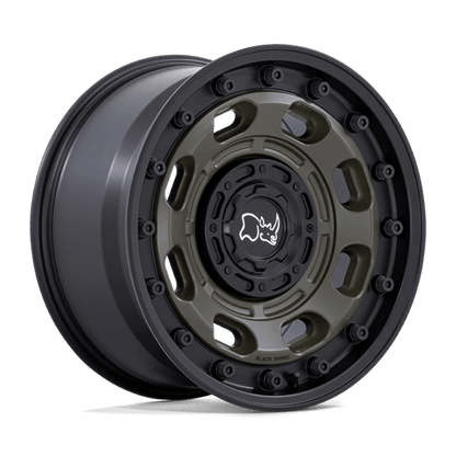 16x8 Black Rhino Atlas Olive Drab Green With Black Lip Wheel 6x5.5 (-10mm)