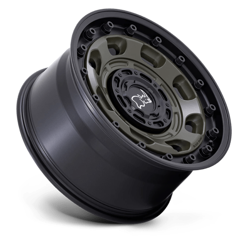 17x8 Black Rhino Atlas Olive Drab Green With Black Lip Wheel 5x4.5/5x5 (38mm)