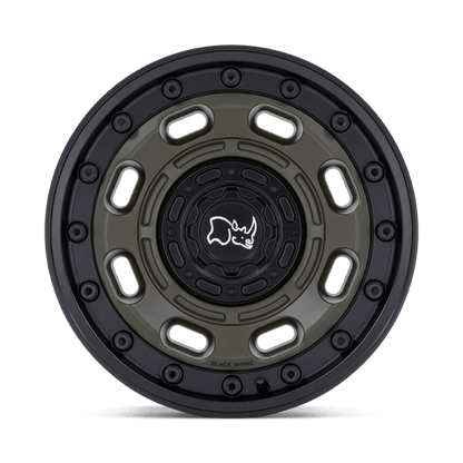17x8 Black Rhino Atlas Olive Drab Green With Black Lip Wheel 5x4.5/5x5 (38mm)