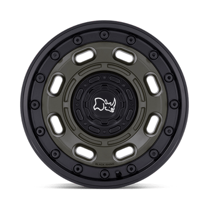 17x8 Black Rhino Atlas Olive Drab Green With Black Lip Wheel 5x4.5/5x5 (38mm)
