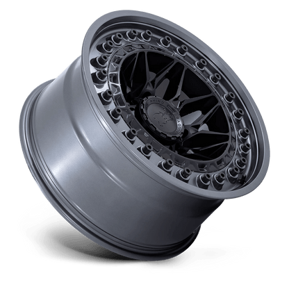 17x9 Black Rhino Alpha Matte Black With Gunmetal Lip Wheel 5x5 (-12mm)