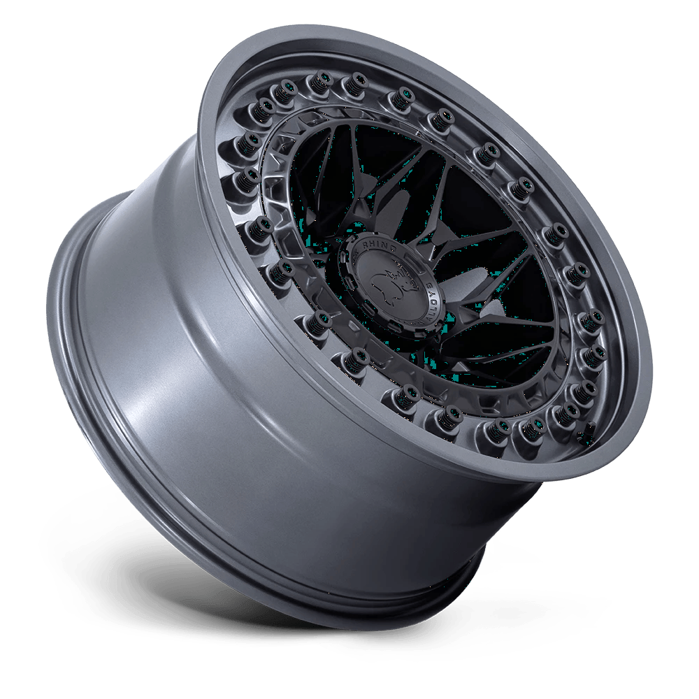 20x10 Black Rhino Alpha Matte Black With Gunmetal Lip Wheel 5x5 (-18mm)