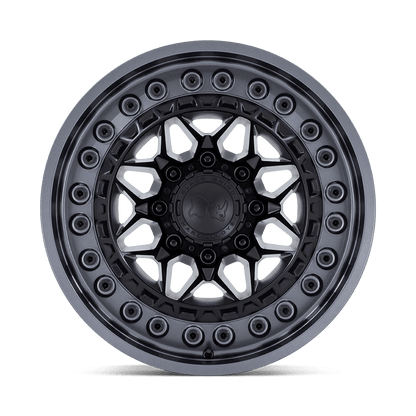 17x9 Black Rhino Alpha Matte Black With Gunmetal Lip Wheel 5x5 (-12mm)
