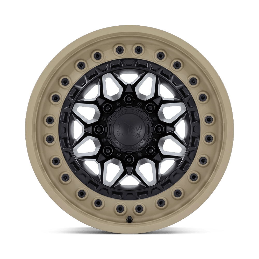 18x9 Black Rhino Alpha Matte Black With Sand Lip Wheel 6x135 (20mm)