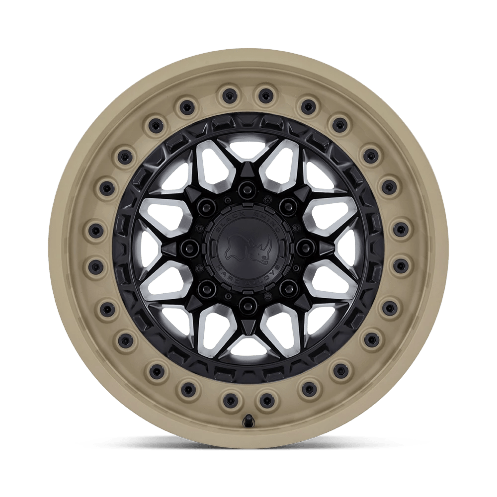 17x9 Black Rhino Alpha Matte Black With Sand Lip Wheel 5x5 (0mm)