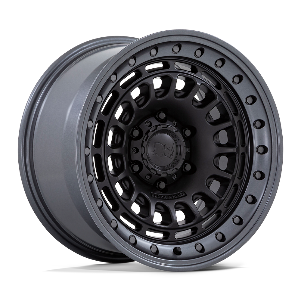 17x9 Black Rhino BR014 Sahara Matte Black W/ Gunmetal Lip Wheel 5x5 (-12mm)