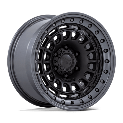 17x9 Black Rhino BR014 Sahara Matte Black W/ Gunmetal Lip Wheel 6x4.5 (0mm)