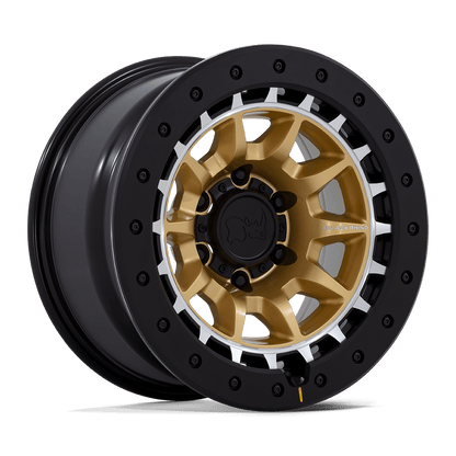 17x8.5 Black Rhino BR016 Tusk Matte Gold W/ Machined Ring Wheel 6x5.5 (0mm)