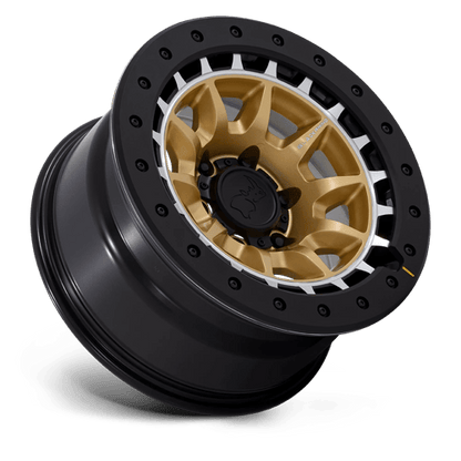 17x8.5 Black Rhino BR016 Tusk Matte Gold W/ Machined Ring Wheel 5x5 (0mm)
