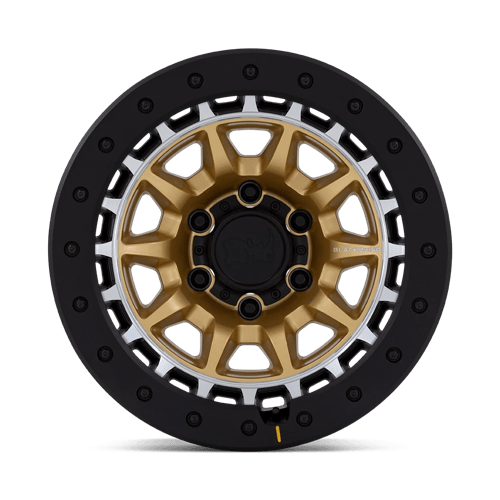 17x8.5 Black Rhino BR016 Tusk Matte Gold W/ Machined Ring Wheel 6x4.5 (0mm)