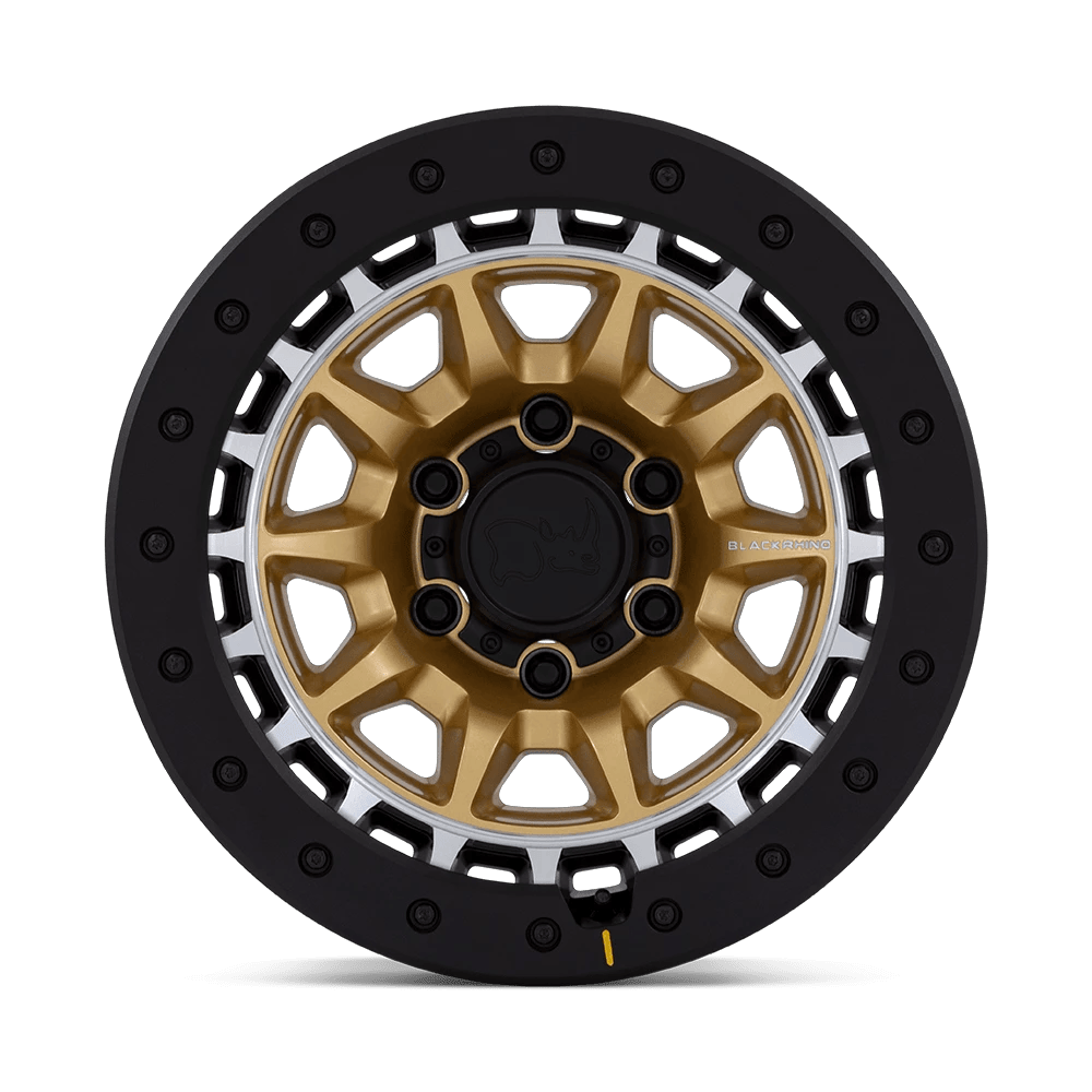 17x8.5 Black Rhino BR016 Tusk Matte Gold W/ Machined RING Wheel 6x5.5 (-10mm)
