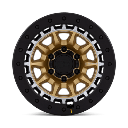 17x8.5 Black Rhino BR016 Tusk Matte Gold W/ Machined RING Wheel 6x5.5 (-10mm)