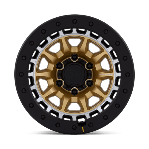 17x8.5 Black Rhino BR016 Tusk Matte Gold W/ Machined Ring Wheel 5x5 (0mm)