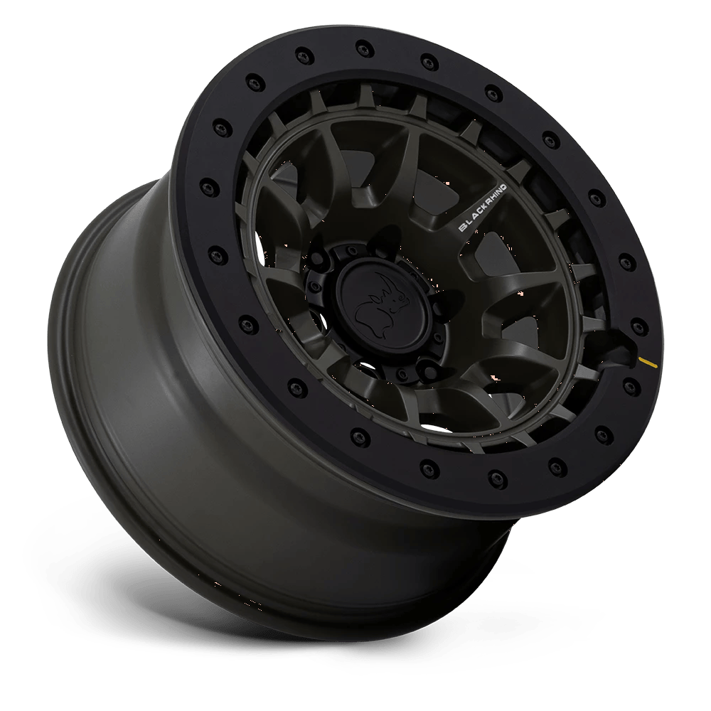 17x8.5 Black Rhino BR016 Tusk Olive Drab Green Wheel 5x5 (-10mm)