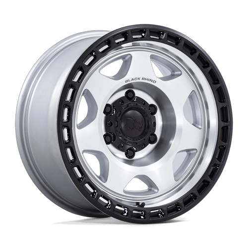 17x8.5 Black Rhino BR018 Voyager Silver Mach Matte Black Wheel 6x120 (-10mm)