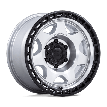 17x8.5 Black Rhino BR018 Voyager Silver Mach Matte Black Wheel 6x120 (-10mm)