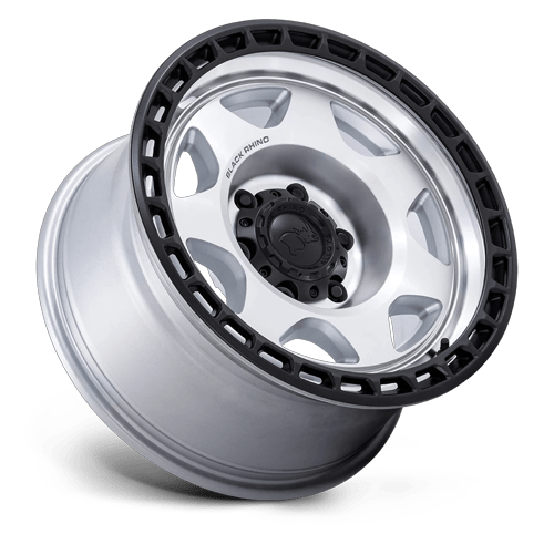 17x8.5 Black Rhino BR018 Voyager Silver Machined Face Wheel 6x5.5 (0mm)