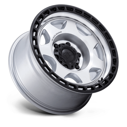 17x8.5 Black Rhino BR018 Voyager Silver Mach Matte Black Wheel 6x120 (0mm)