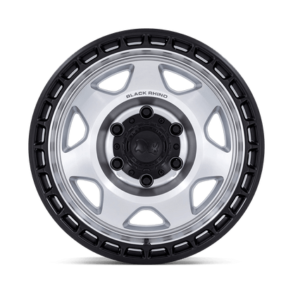 17x8.5 Black Rhino BR018 Voyager Silver Machined Black Lip Wheel 5x5 (-10mm)