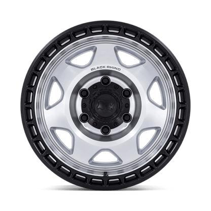 17x8.5 Black Rhino BR018 Voyager Silver Mach Matte Black Wheel 6x120 (-10mm)
