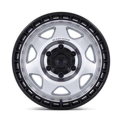 17x8.5 Black Rhino BR018 Voyager Silver Mach Matte Black Wheel 6x4.5 (0mm)