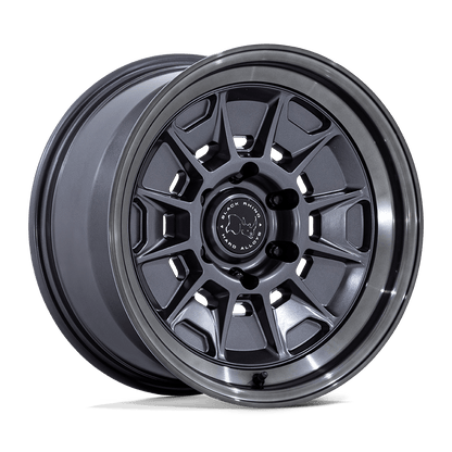 17x8.5 Black Rhino BR021 Mondo Matte Gunmetal W/ Gloss Gray Wheel 6x5.5 (-10mm)