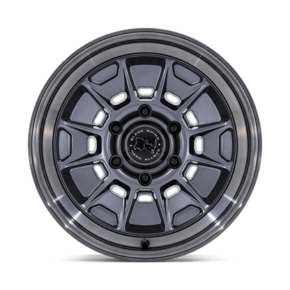 17x8.5 Black Rhino BR021 Mondo Matte Gunmetal W/ Gloss Gray Wheel 6x5.5 (20mm)