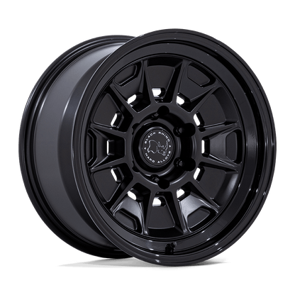 17x8.5 Black Rhino BR021 Mondo Matte Black W/ Gloss Black Wheel 6x5.5 (-10mm)