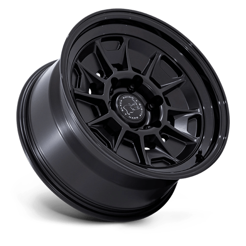 17x8.5 Black Rhino BR021 Mondo Matte Black W/ Gloss Black Lip Wheel 6x5.5 (20mm)