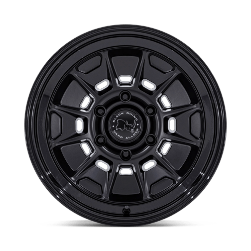 17x8.5 Black Rhino BR021 Mondo Matte Black W/ Gloss Black Lip Wheel 6x5.5 (20mm)